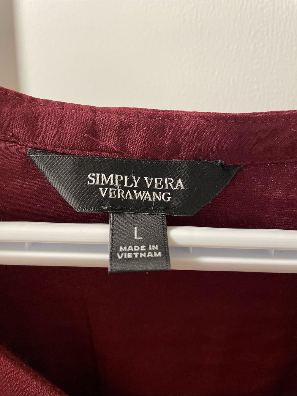 Simply Vera Vera Wang Brick Red V-Neck Long-Sleeve Blouse - Picture 3 of 7